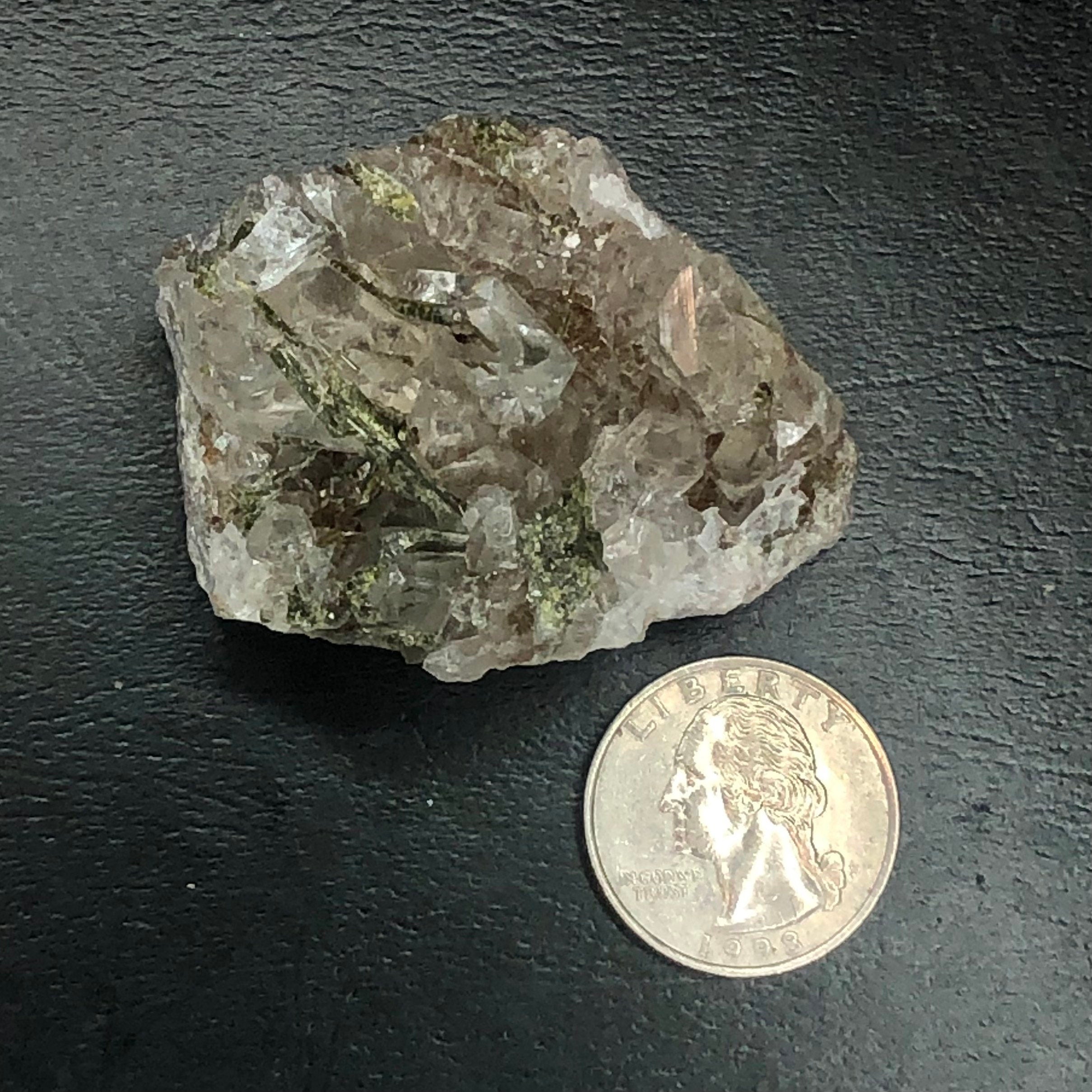 Epidote in Quartz (Mini)—Araçuaí, Brazil A-E11