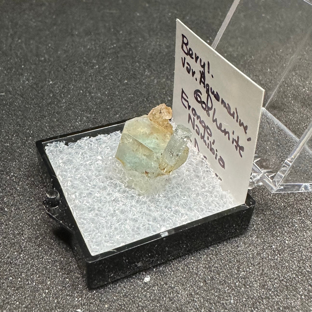 Aquamarine Goshenite Bicolored Crystal (Thumbnail Specimen)--Erongo, Namibia TN26