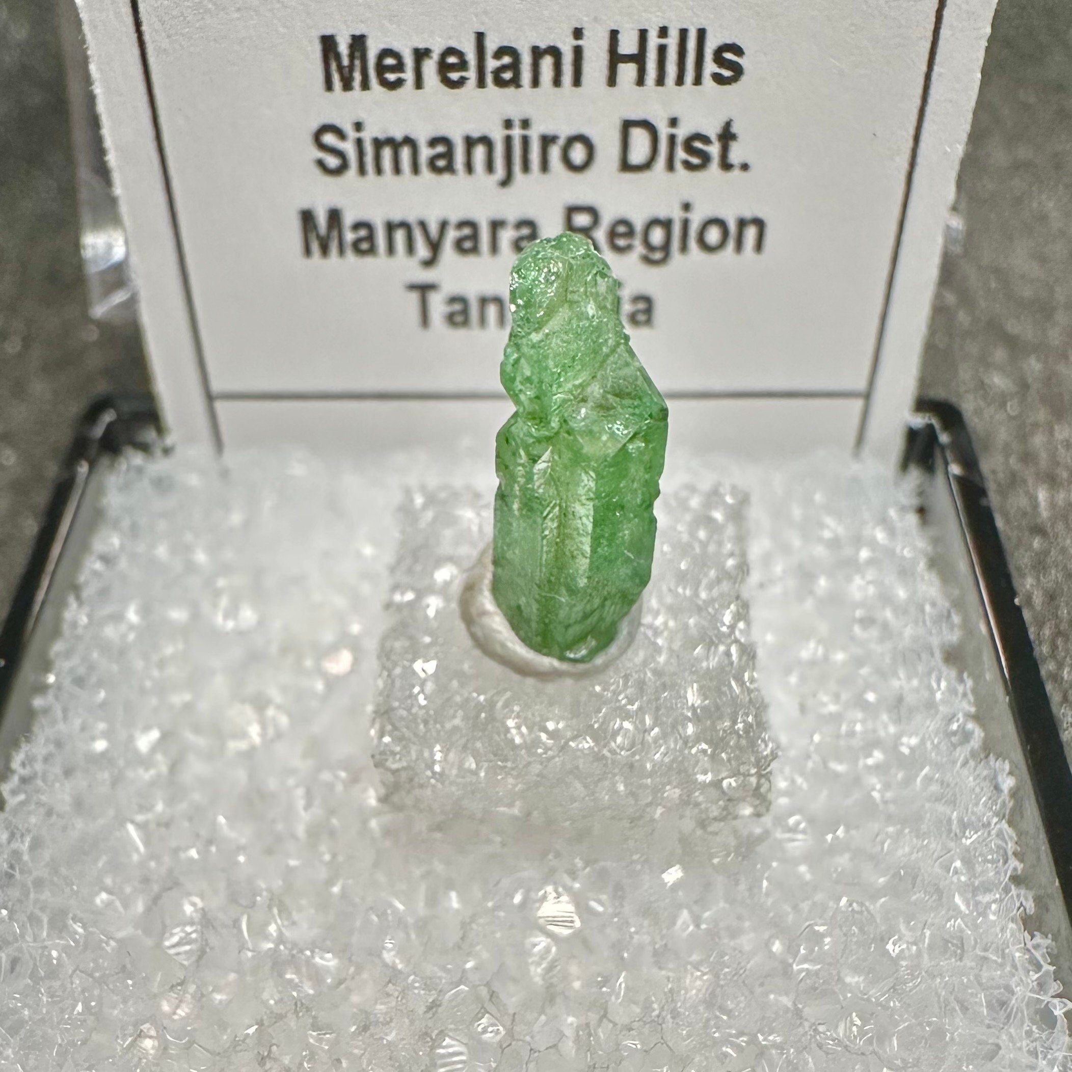 Tsavorite Garnet Grossular Green Crystals (Thumbnail Specimen)--Tanzania TN21