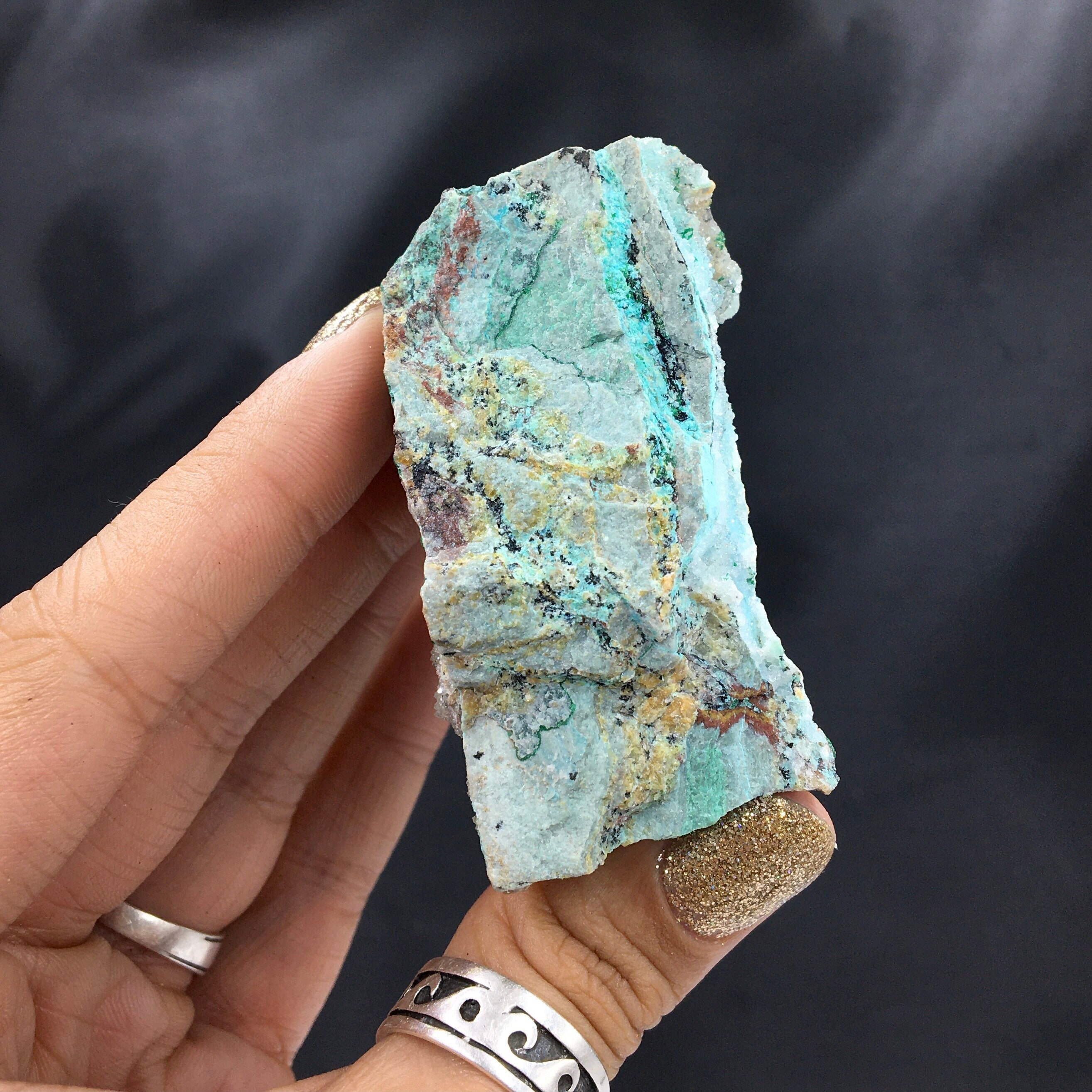 Chrysocolla Druzy Quartz Malachite--Congo CMIX4