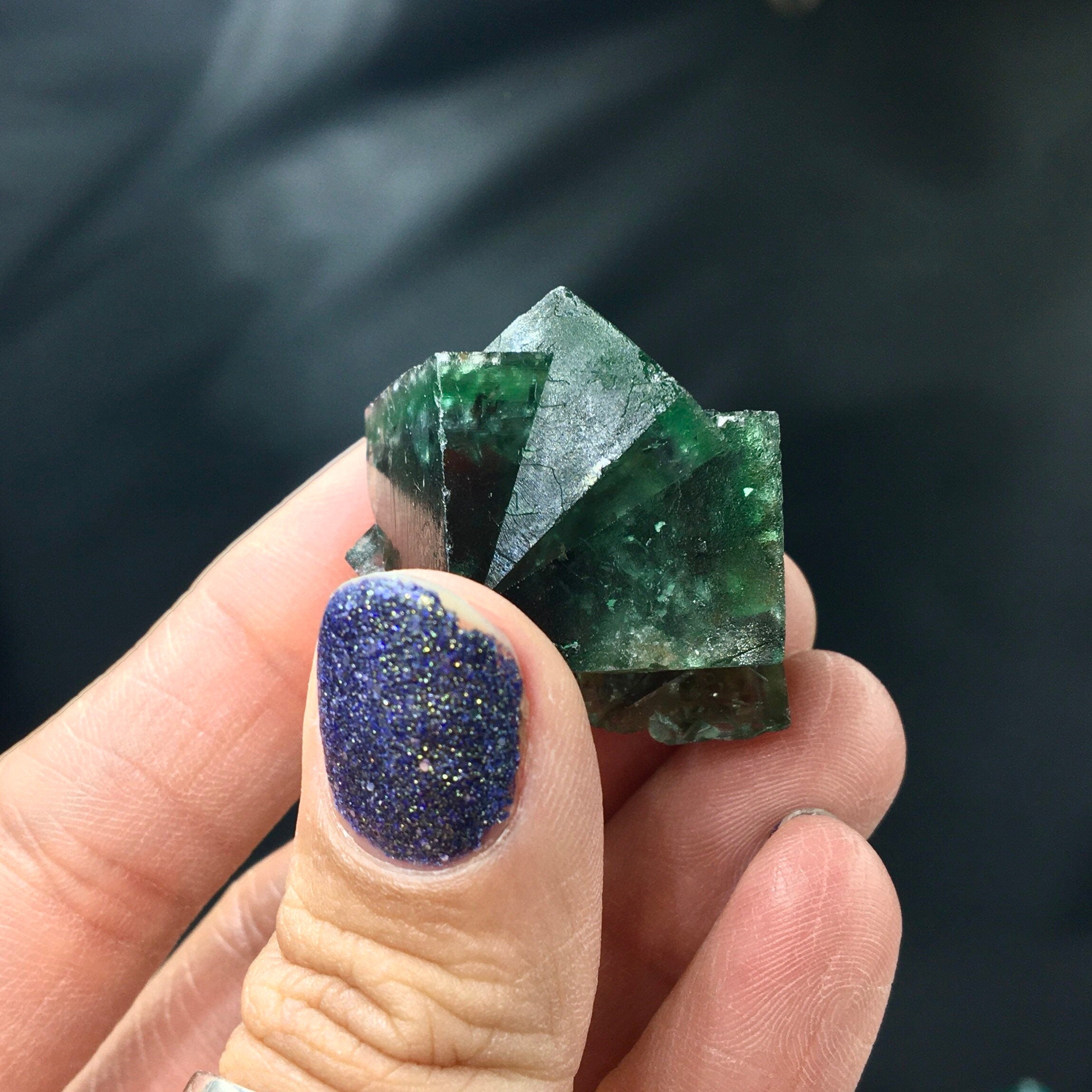 Green Fluorite Cubic Cluster UV (Miniature)--Lady Annabella Mine, England FLUO7