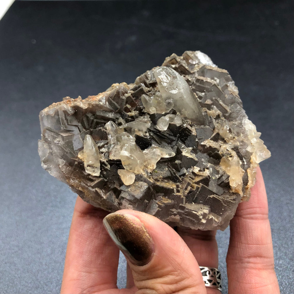 Purple Fluorite & Calcite Crystal Cluster - Loralai, Pakistan FLUO12