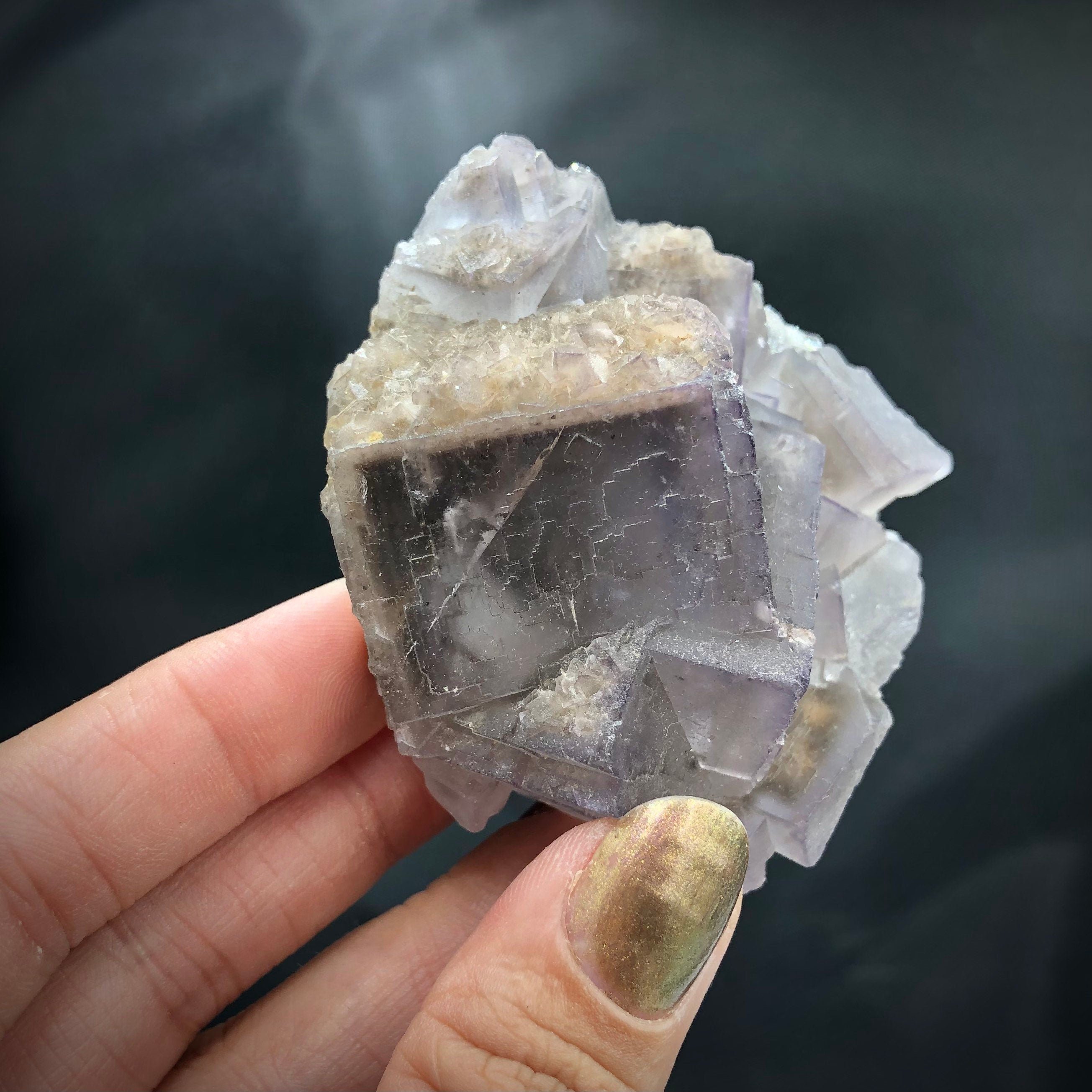Purple Fluorite & Quartz Crystal Cluster - Loralai, Pakistan FLUO11