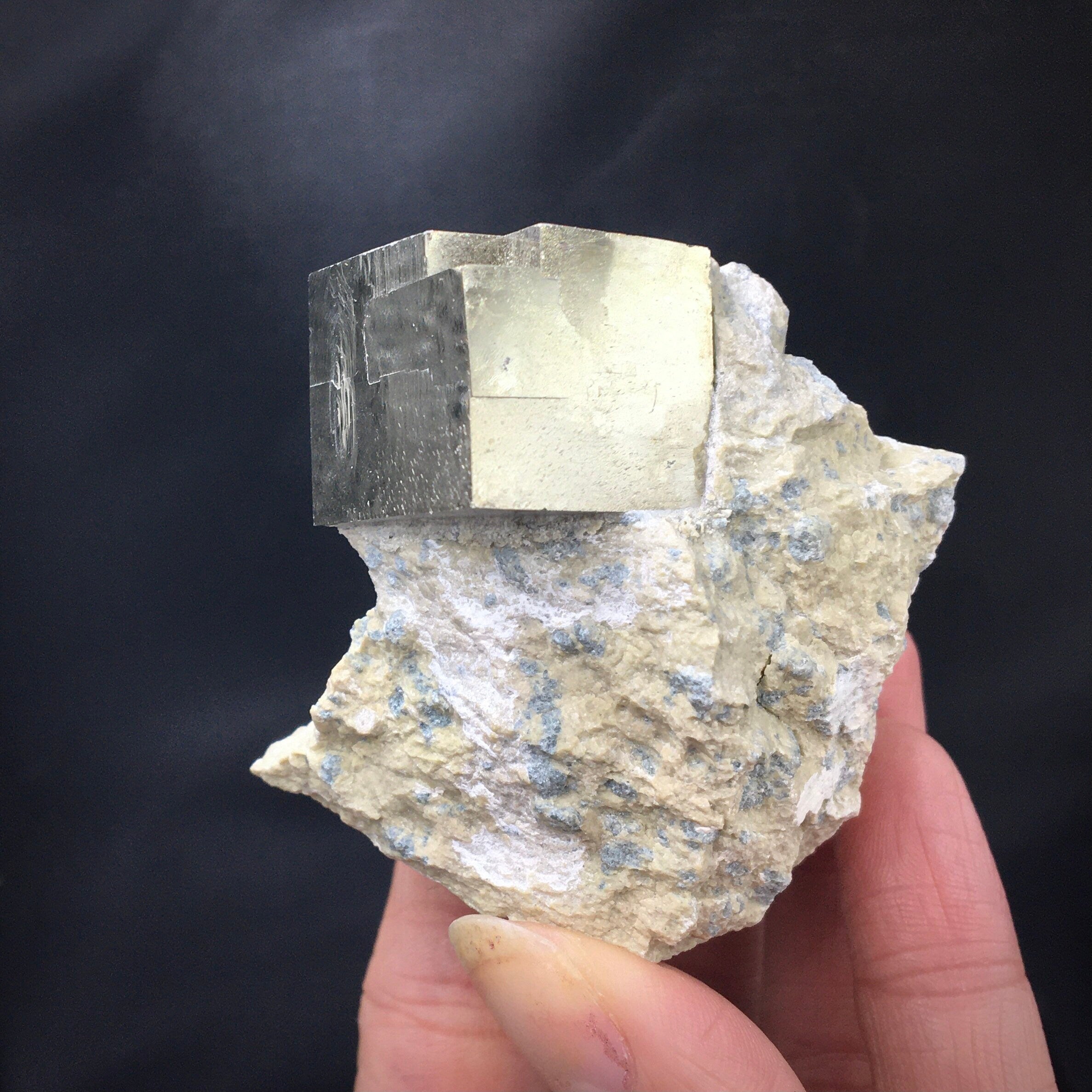 Iron Pyrite Cubic Crystal in Matrix--Navajún, Spain SMALL8