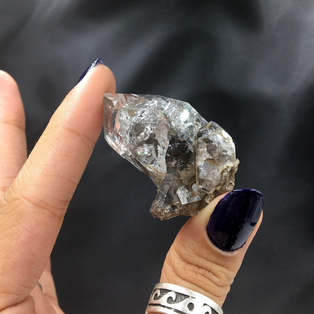 "Black Diamond" (Inclusions) Herkimer Diamond Quartz--Birthday Pocket, Diamond Mtn, New York USASELF6