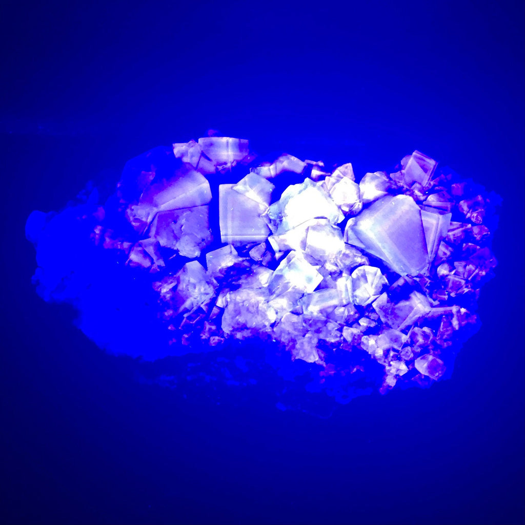 Fluorite, UV—Fairy Holes Pocket, Lady Annabella Mine, England FLUO8