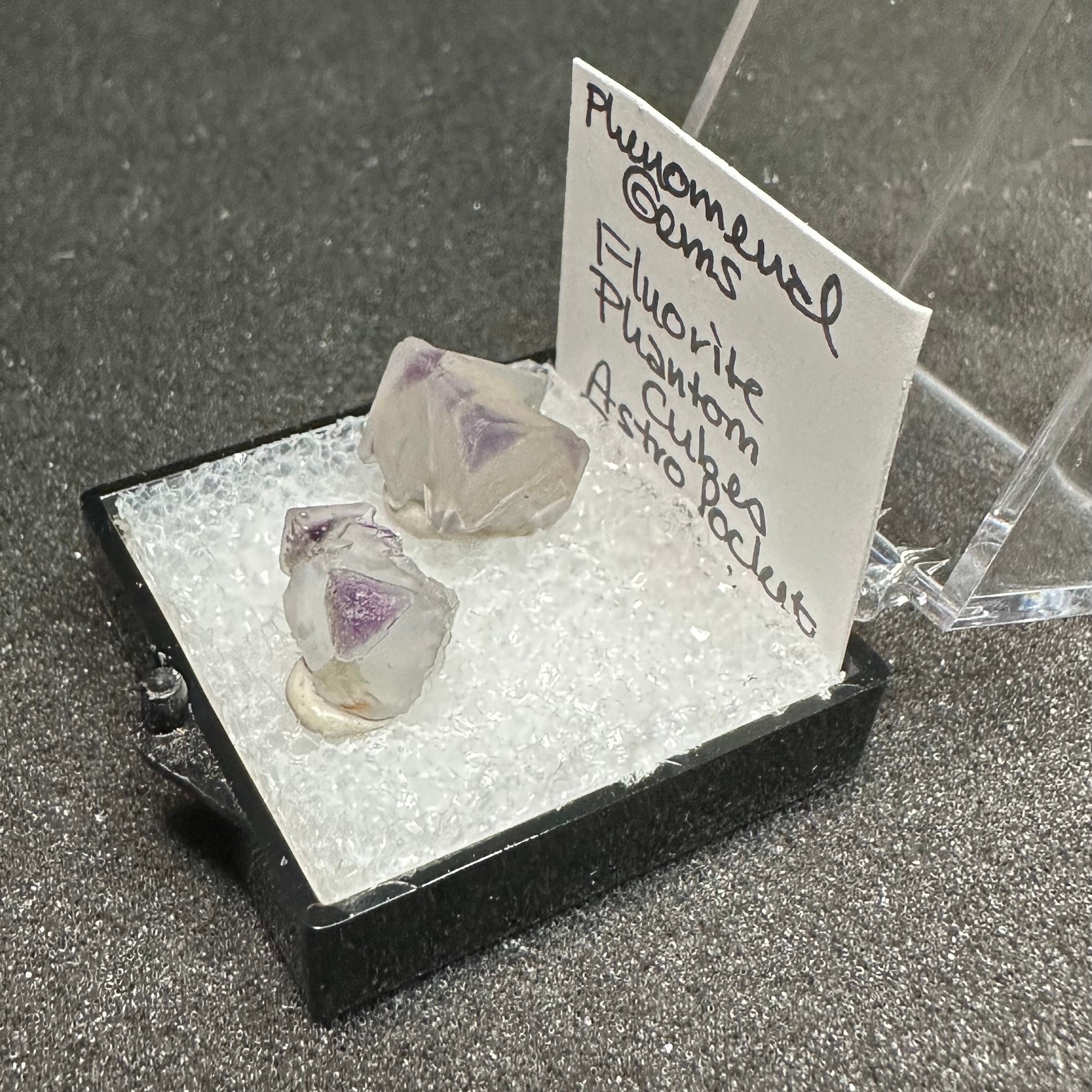 Purple Clear Fluorite Phantom Cube Set (Thumbnail Specimen)-- Astro Pocket, Colorado, USA TN13