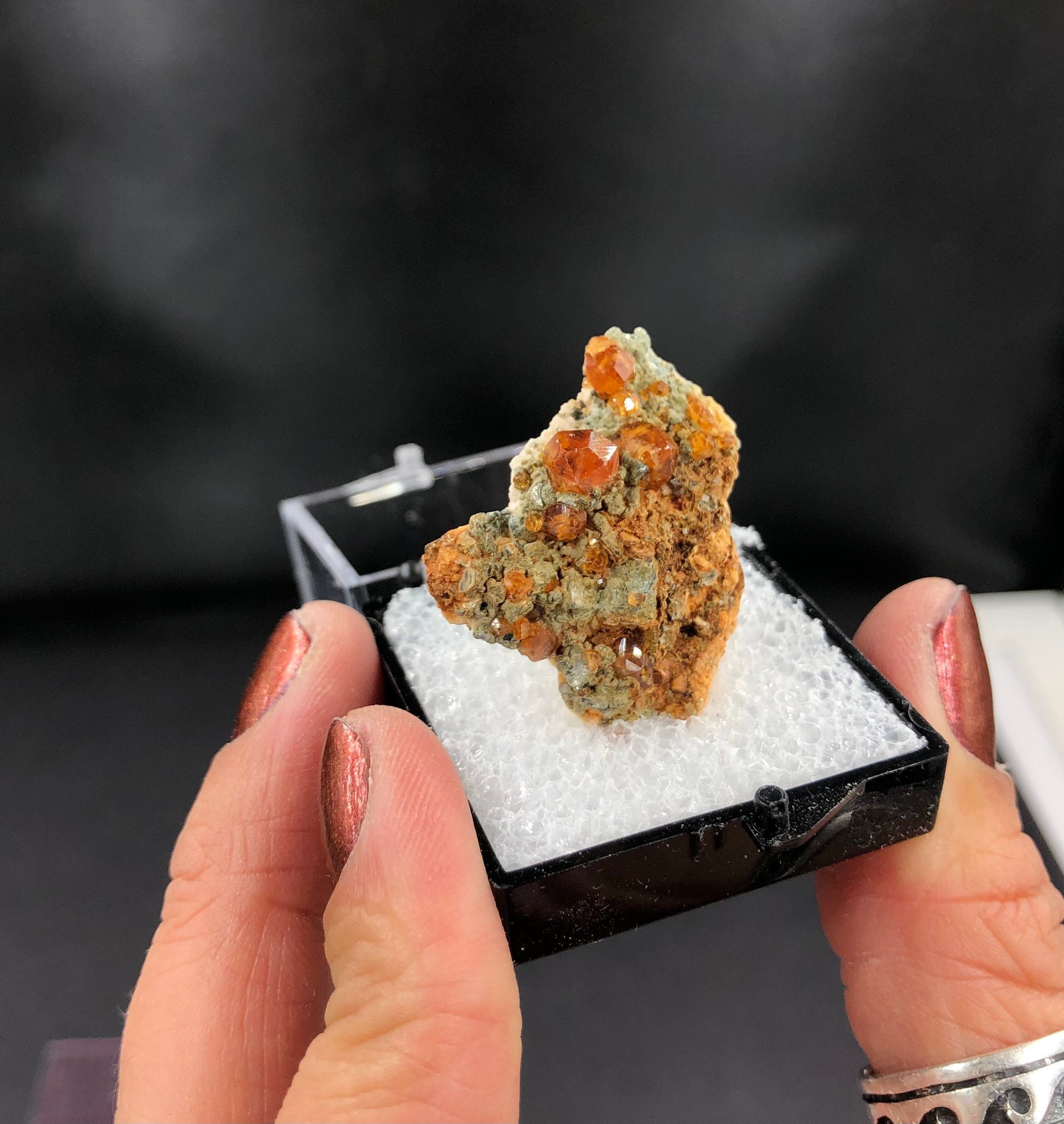 Spessartine Garnet Mica (Thumbnail Specimen)--Tongbei, China (TN16)