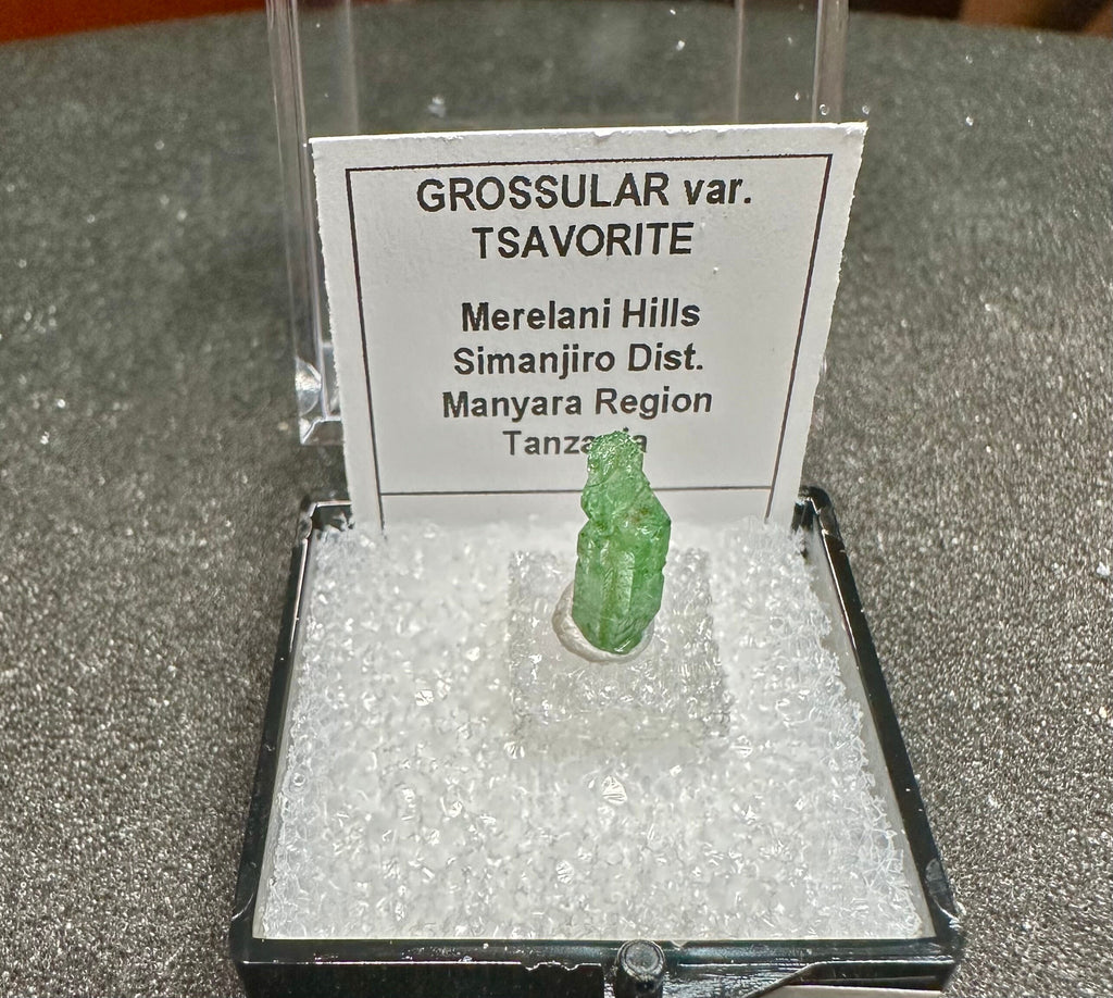 Tsavorite Garnet Grossular Green Crystals (Thumbnail Specimen)--Tanzania TN21