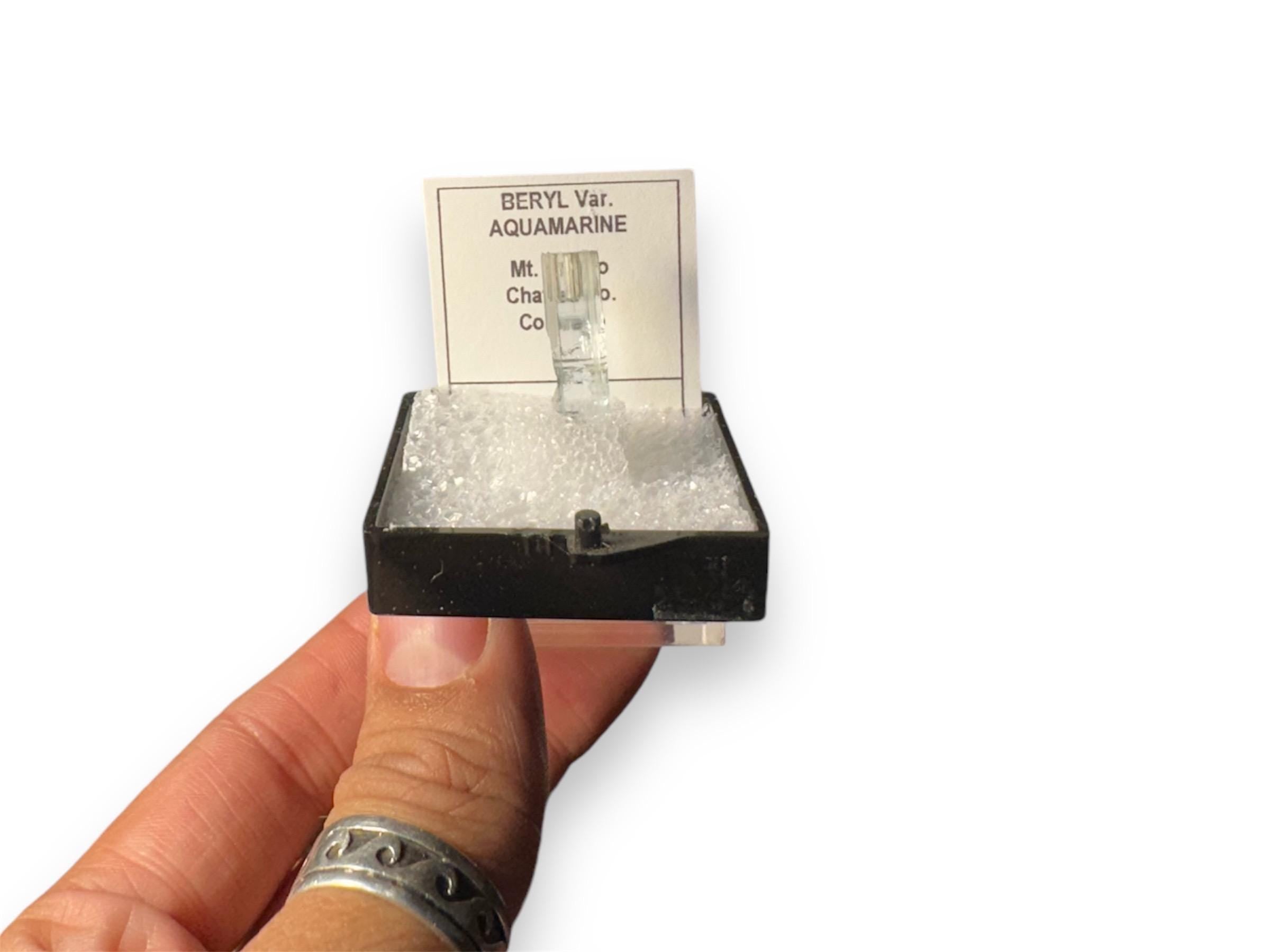 Aquamarine Crystal Cluster (Thumbnail Specimen)--Mount Antero, Colorado, USA (TN27)