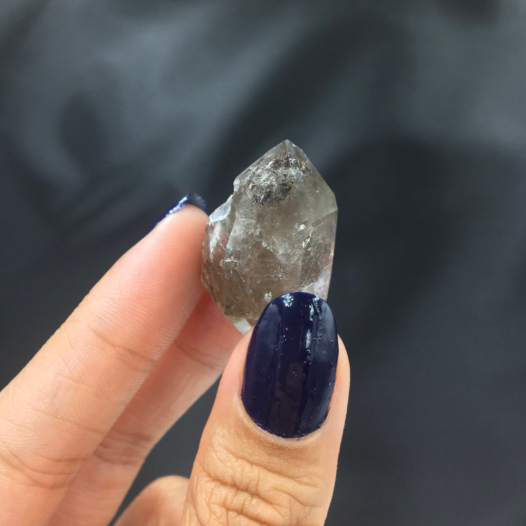 "Black Diamond" (Inclusions) Herkimer Diamond Quartz--Birthday Pocket, Diamond Mtn, New York USA SELF12