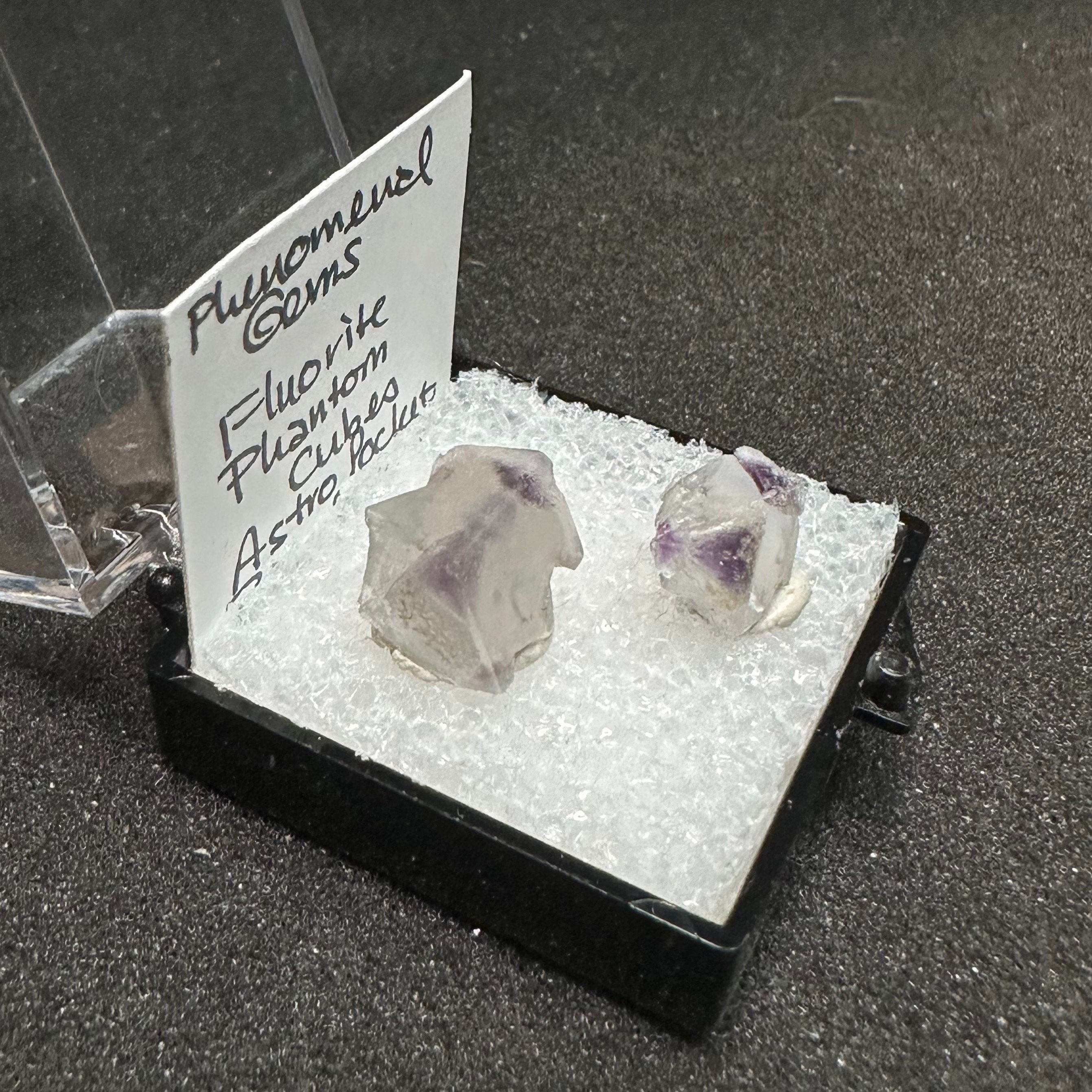 Purple Clear Fluorite Phantom Cube Set (Thumbnail Specimen)-- Astro Pocket, Colorado, USA TN13