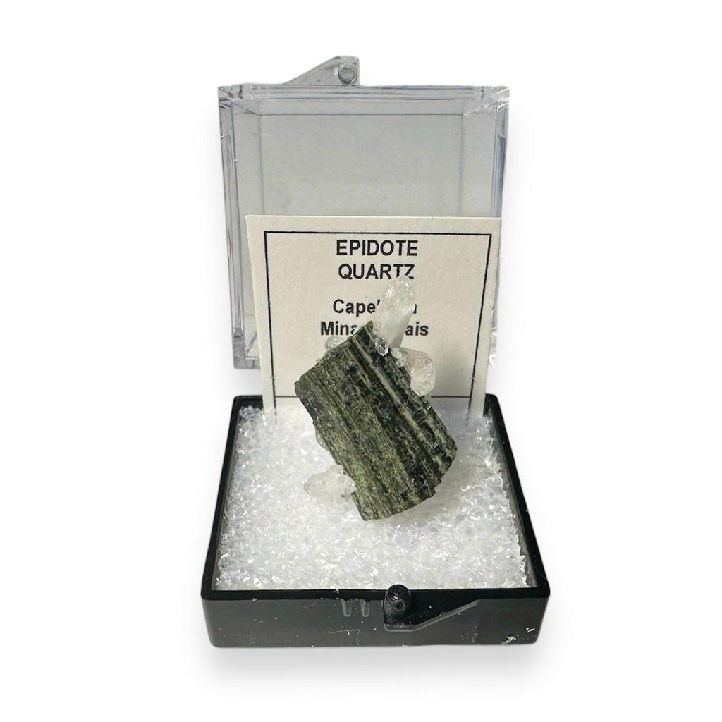 Epidote Quartz Cluster (Thumbnail Specimen)--Capelhina Mine, Brazil, TN