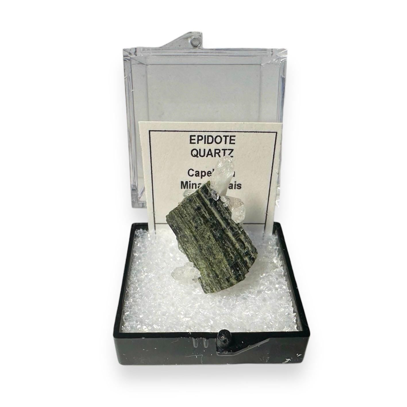 Epidote Quartz Cluster (Thumbnail Specimen)--Capelhina Mine, Brazil, TN