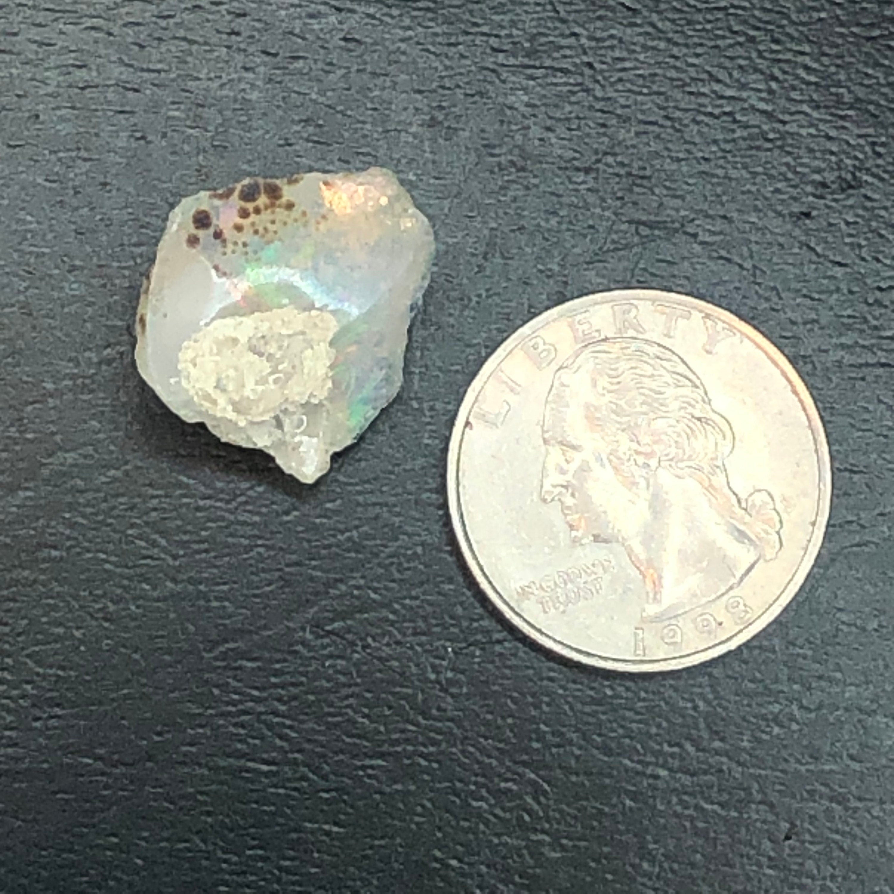 Ethiopian Opal Raw Specimen: Rainbow Fire, Leopard Print--Ethiopia MINI4