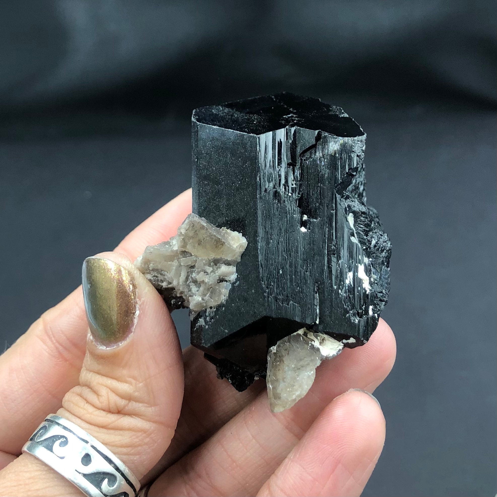 Black Tourmaline Feldspar Cluster (Miniature)--Erongo, Namibia SMALL5