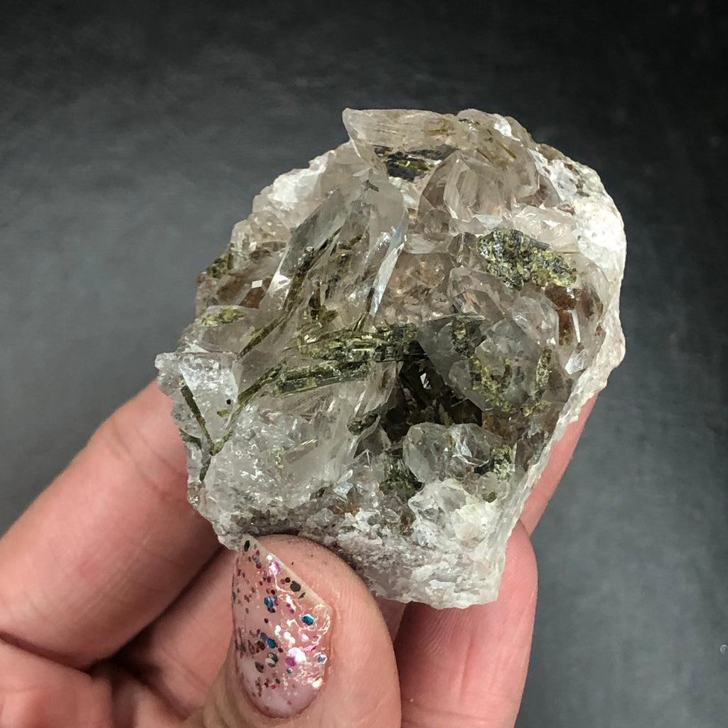 Epidote in Quartz (Mini)—Araçuaí, Brazil A-E11