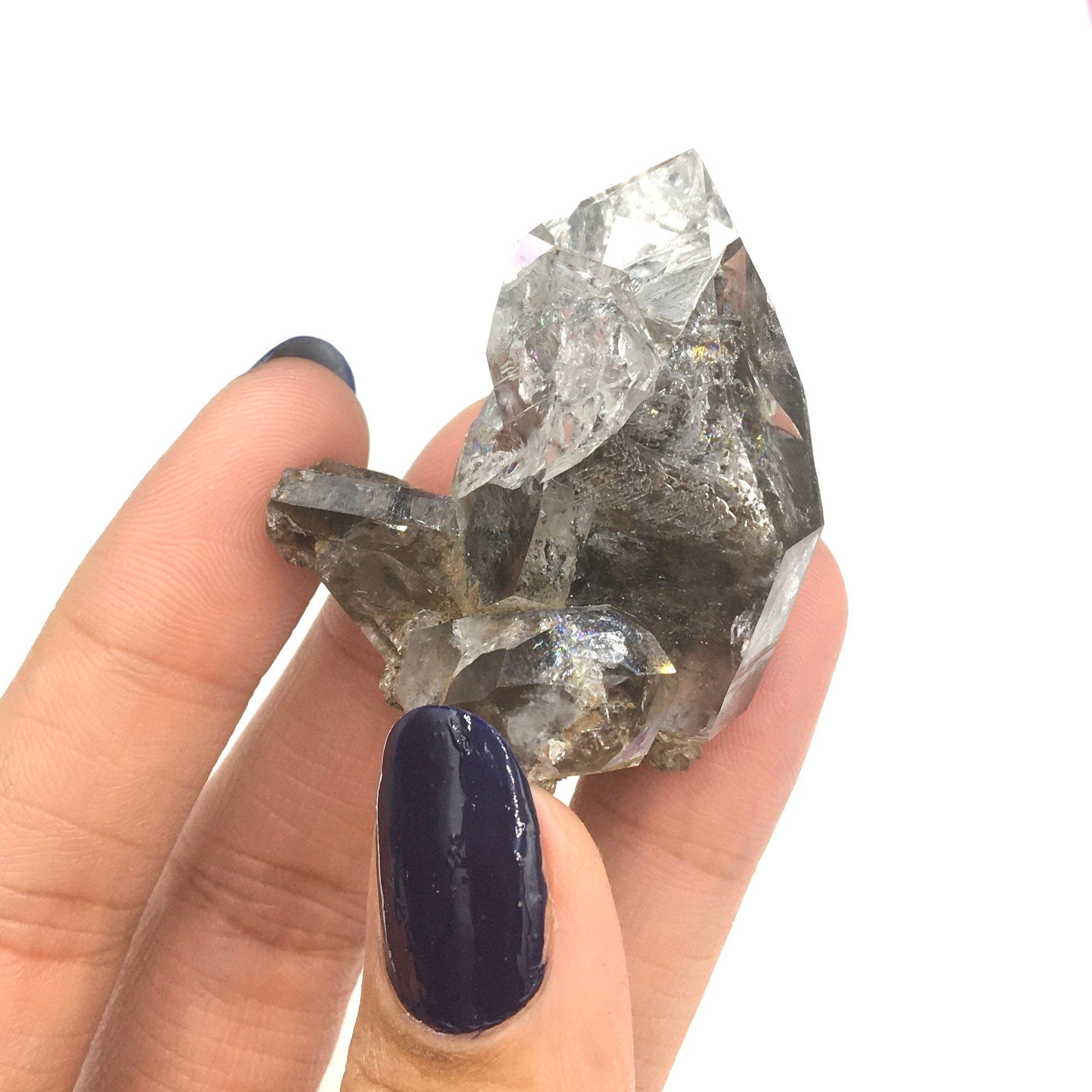 "Black Diamond" (Inclusions) Herkimer Diamond Quartz--Birthday Pocket, Diamond Mtn, New York USASELF6