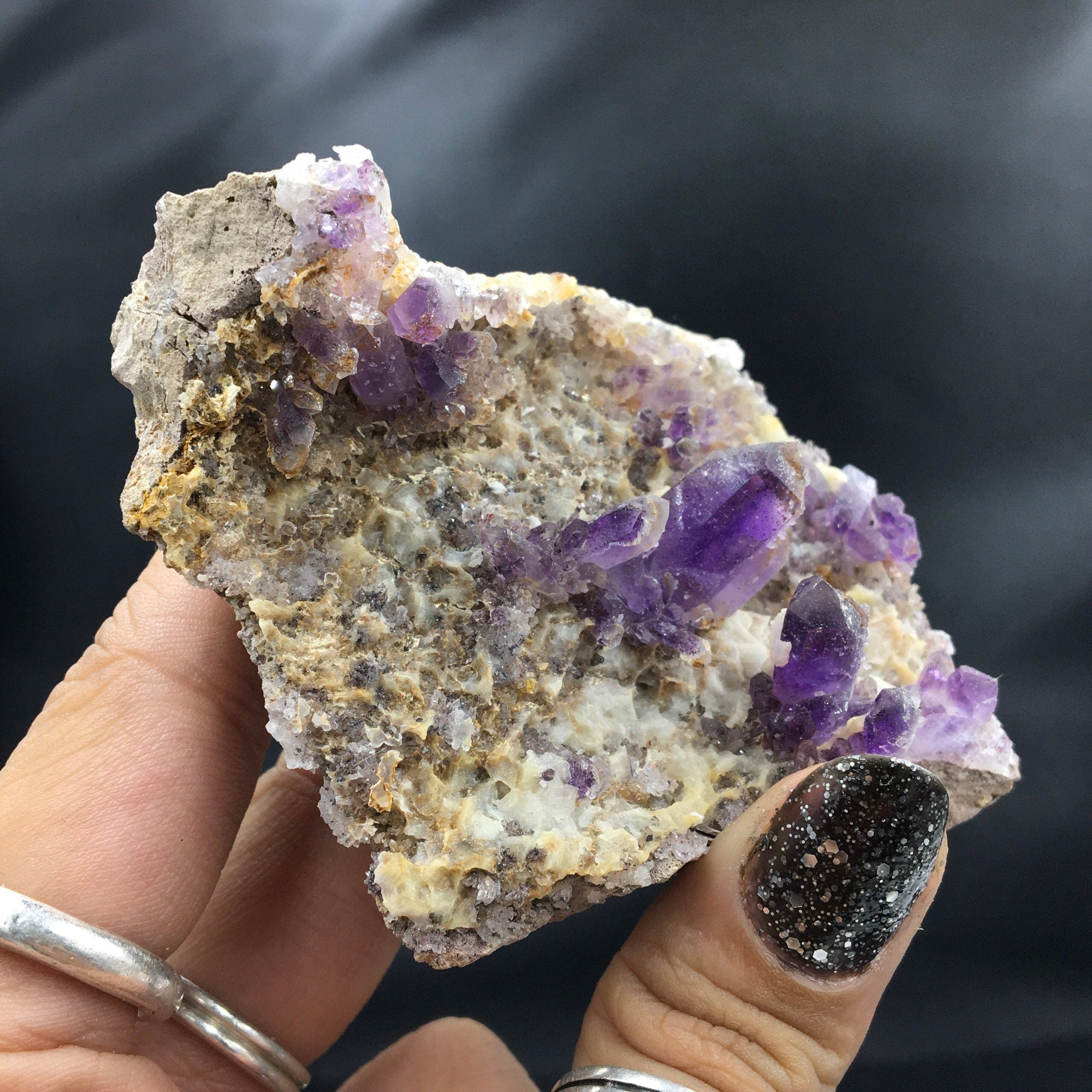 Amethyst Crystals in Matrix (Small Cabinet)--Brandberg area, Namibia A-E10