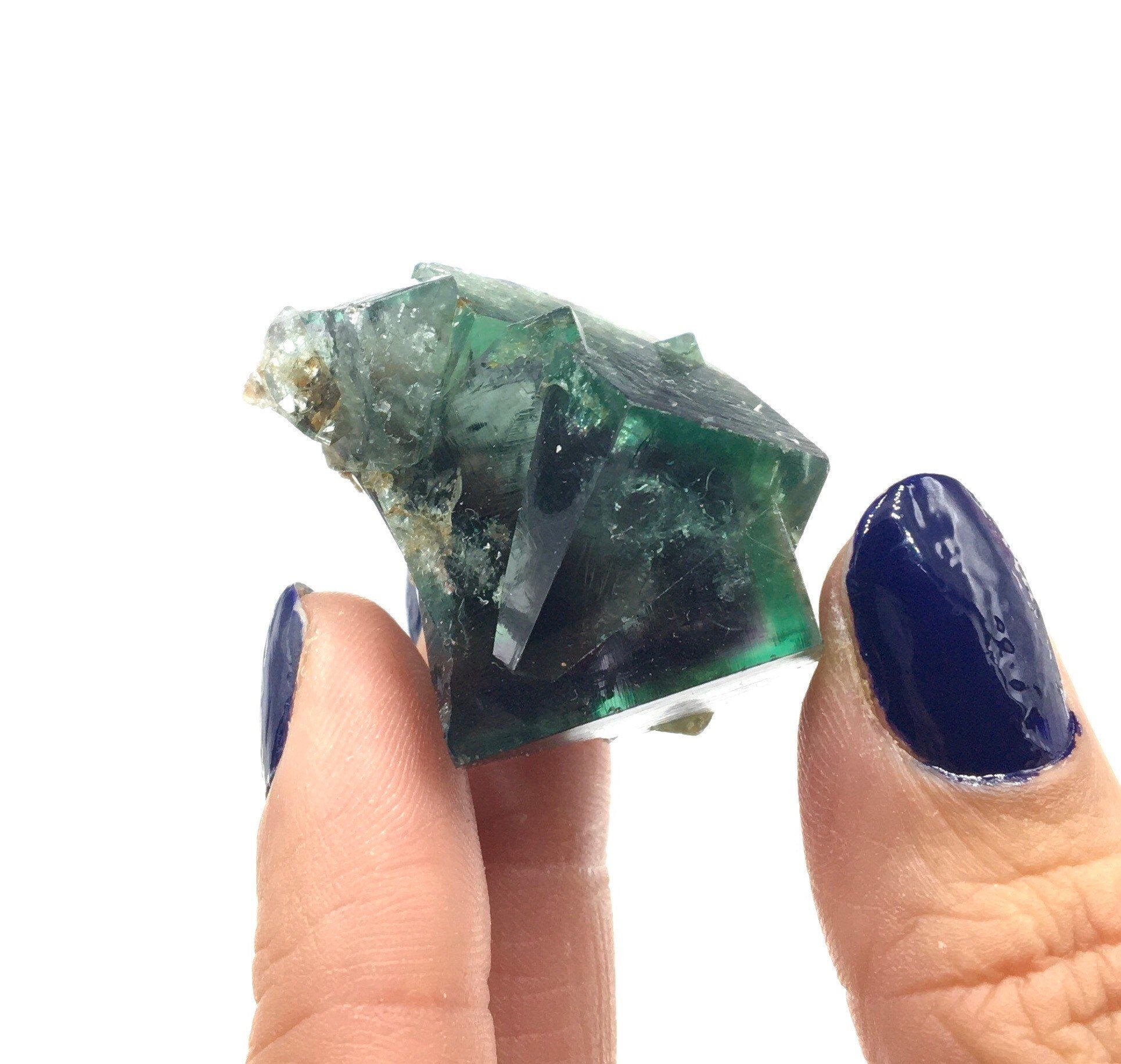 Green Fluorite Cubic Cluster UV (Miniature)--Lady Annabella Mine, England FLUO6