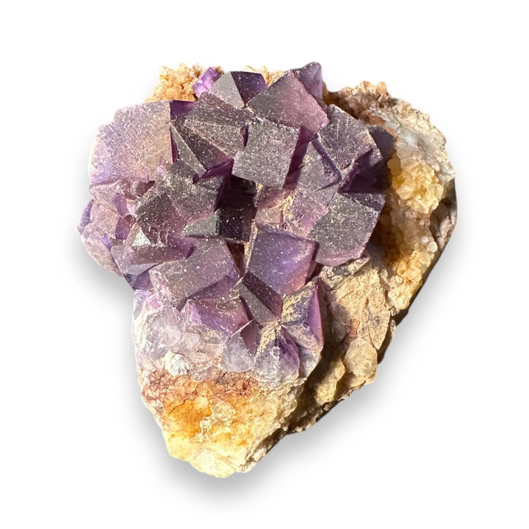Purple Fluorite on Matrix (Small Cabinet)--Blanchard Mine, Bingham, New Mexico, USA